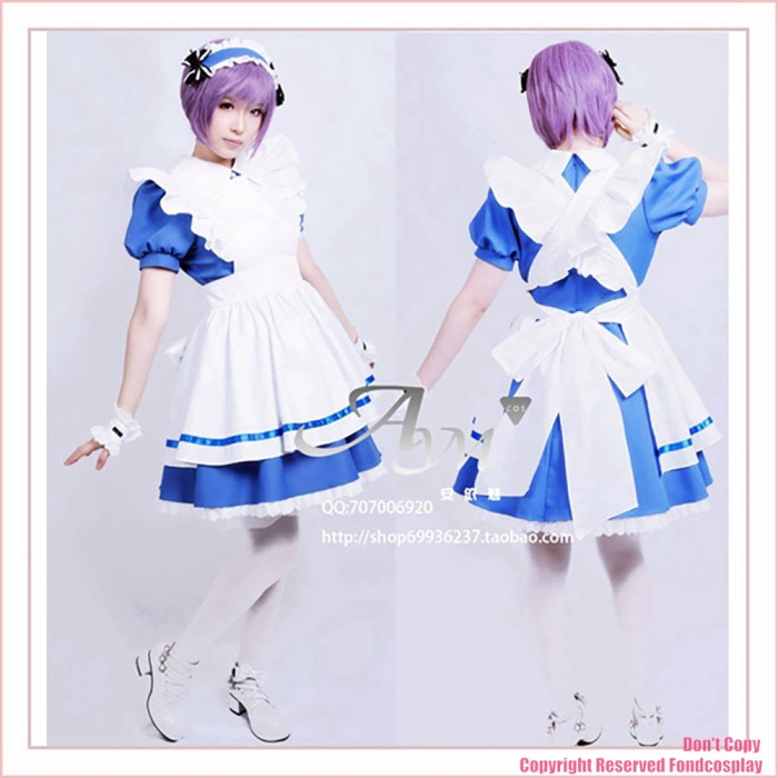 fondcosplay sexy cross dressing sissy maid The Melancholy Of Haruhi Suzumiya cotton Dress Cosplay Costume CD/TV[G706]