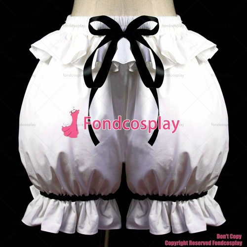 fondcosplay adult sexy cross dressing sissy maid Gothic lolita punk bloomers white Cotton pants panties Custom-made[G586]