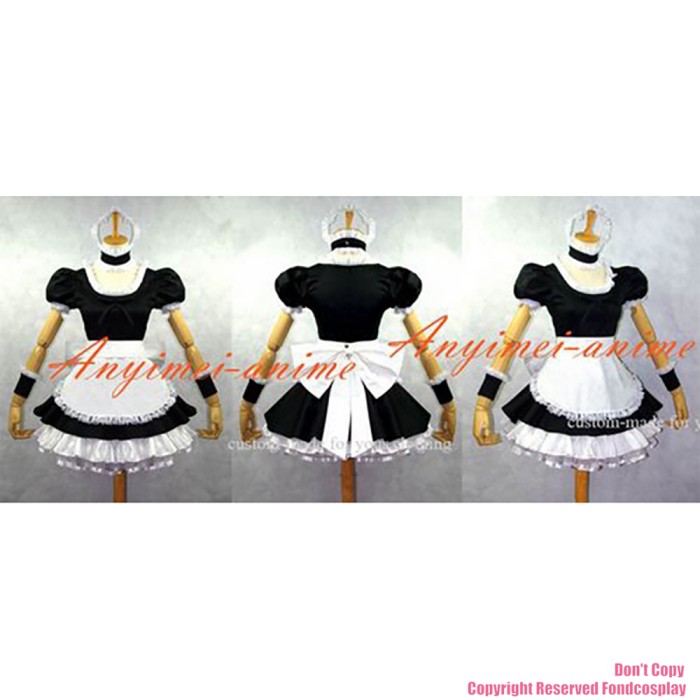 fondcosplay adult sexy cross dressing sissy maid short black cotton Sd Dress Doll School Uniform white apron Custom-made[G622]