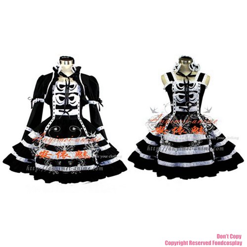 fondcosplay Sissy Maid Gothic Lolita Punk Sd cotton Doll black Dress Cosplay Costume CD/TV[G472]