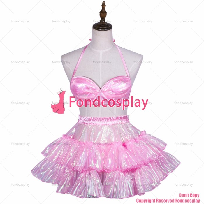 fondcosplay adult sexy cross dressing sissy maid baby pink organza bra skirt Uniform cosplay costume CD/TV[G3767]