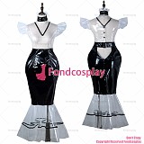 fondcosplay adult sexy cross dressing sissy maid long clear pvc dress lockable Uniform Fish tail costume CD/TV[G2247]