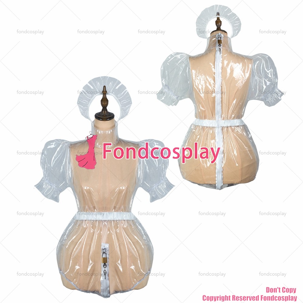 Us 10900 Fondcosplay Adult Sexy Cross Dressing Sissy Maid Clear Pvc Dress Lockable Uniform 