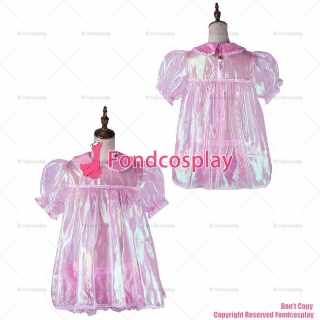 fondcosplay adult sexy cross dressing sissy maid short baby pink organza dress lockable Uniform panties CD/TV[G2172]