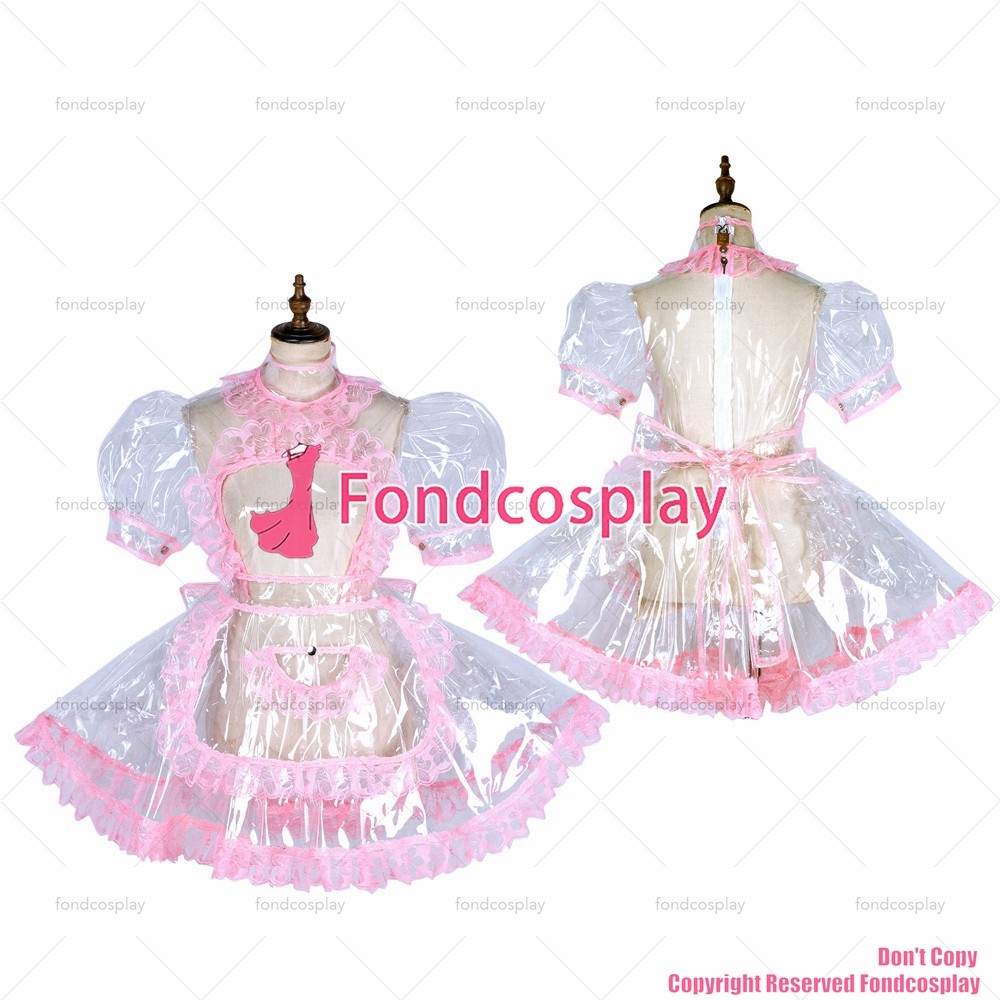 Us 10900 Fondcosplay Adult Sexy Cross Dressing Sissy Maid Short Clear Pvc Lockable Dress Tpu 
