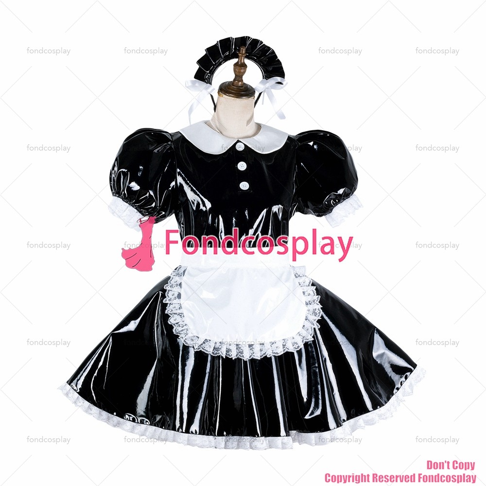 Us 10900 Fondcosplay Adult Sexy Cross Dressing Sissy Maid Black Heavy Pvc Dress Lockable 