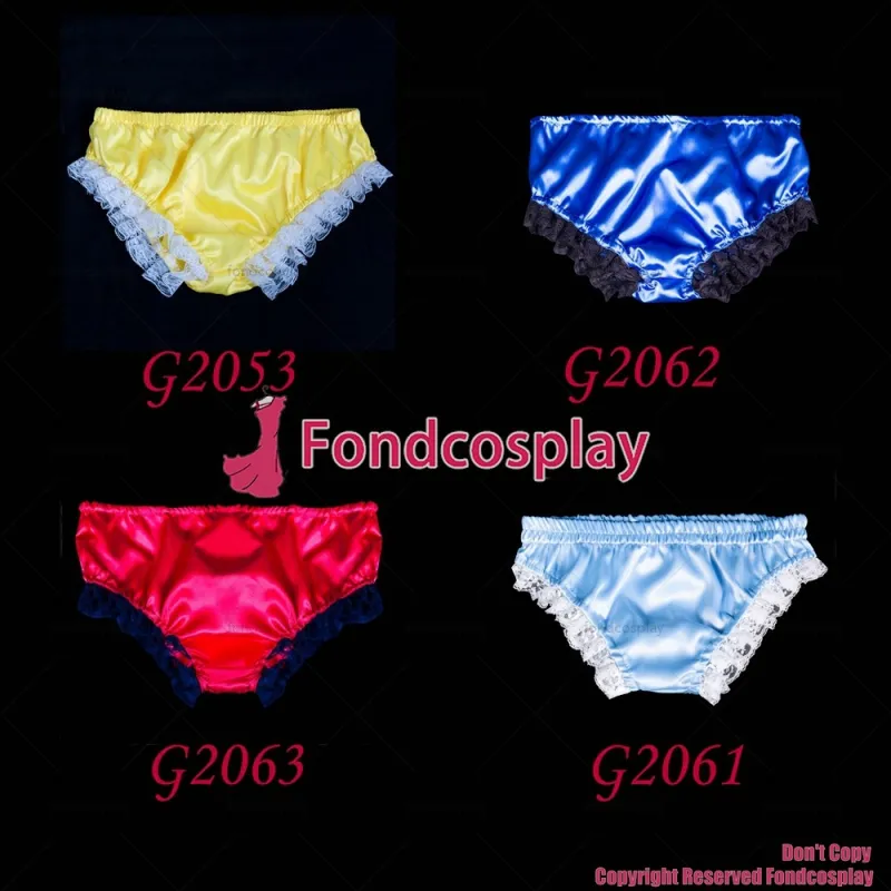 fondcosplay adult sexy cross dressing sissy maid short satin Panties bloomers pants CD/TV[G2061]