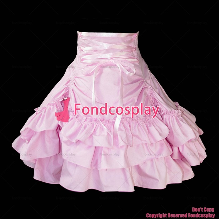 fondcosplay adult sexy cross dressing sissy maid short French baby pink cotton Skirt Uniform Cosplay Costume CD/TV[G1061]