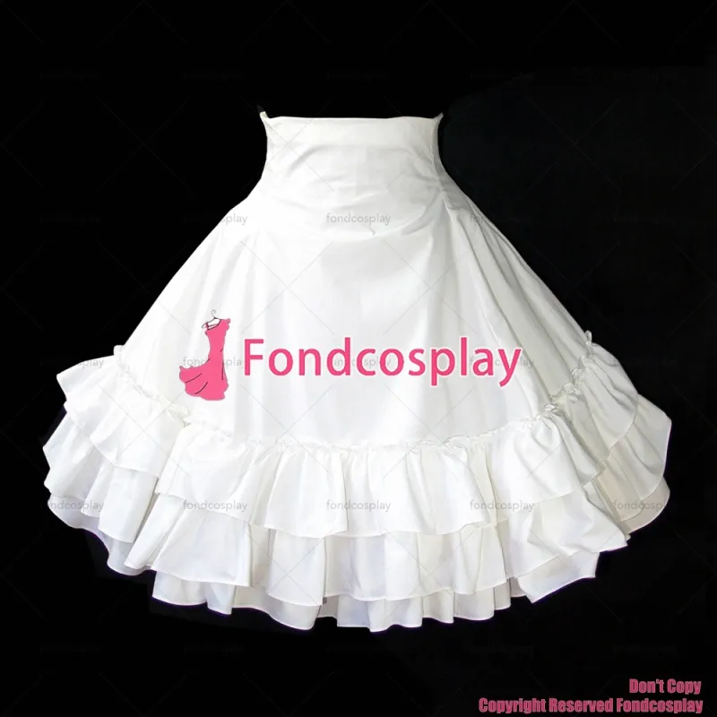 fondcosplay adult sexy cross dressing sissy maid short French white cotton Skirt Uniform Cosplay Costume CD/TV[G1060]