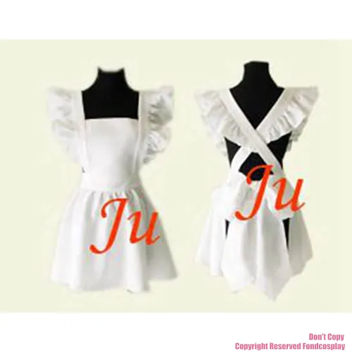 fondcosplay adult sexy cross dressing sissy maid short white Dress Cotton Apron Cosplay Costume Custom-made[CK075]