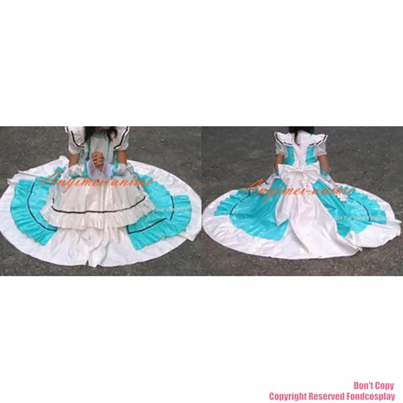 fondcosplay adult sexy cross dressing sissy maid long thin Pvc Lockable Dress Uniform Cosplay Costume CD/TV[CK930]