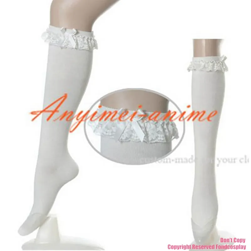 fondcosplay adult sexy cross dressing sissy maid Gothic Lolita Punk Fashion white Stocking Custom-made[CK1061]