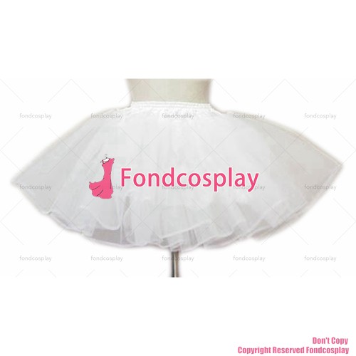 fondcosplay adult sexy cross dressing sissy maid short White Hard yarn Petticoat Underskirt CD/TV[CK394]