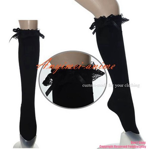 fondcosplay adult sexy cross dressing sissy maid short Gothic Lolita Punk Fashion black Stocking Socks[CK1066]