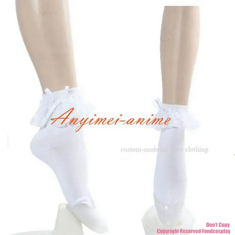 fondcosplay adult sexy cross dressing sissy maid short Gothic Lolita Punk Fashion white Socks Custom-made[CK1064]
