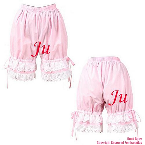 fondcosplay adult sexy cross dressing sissy maid short Gothic Lolita Punk Bloomers baby pink Cotton panties CD/TV[CK325]