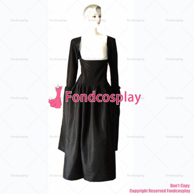 fondcosplay O Dress The Story Of O Black Taffeta Dress Cosplay Costume CD/TV[G138]