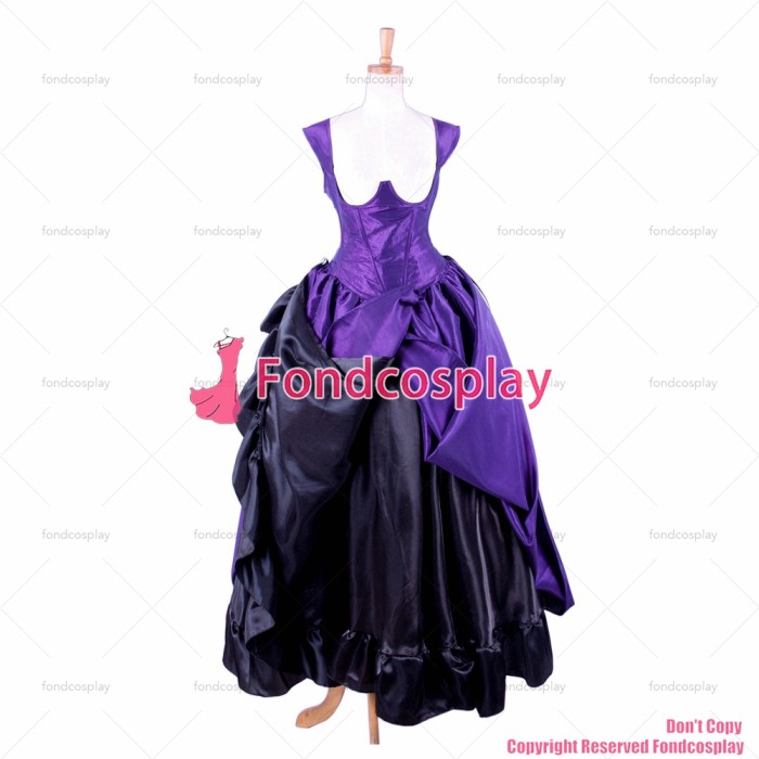 fondcosplay O dress the Story of O with bra purple taffeta outfit cosplay costume CD/TV[G1573]