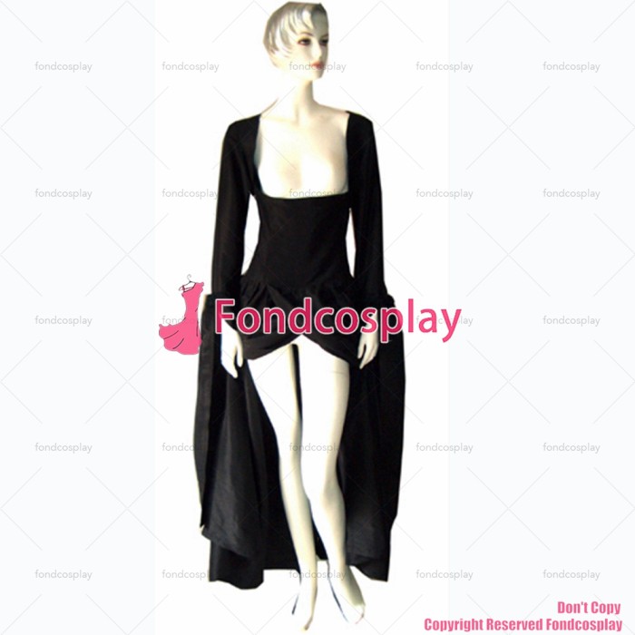 fondcosplay O Dress The Story Of O Black Taffeta Dress Cosplay Costume CD/TV[G138]