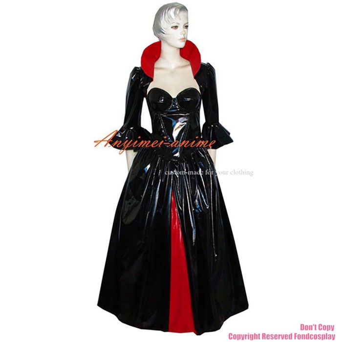 fondcosplay O Dress The Story Of O With Bra Black thin Pvc Dress Cosplay Costume CD/TV[G374]