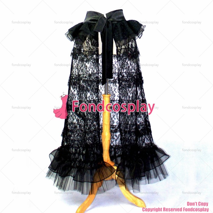 fondcosplay O Dress The Story Of O black lace Jacket Coat Skirt Cosplay Costume CD/TV[G828]