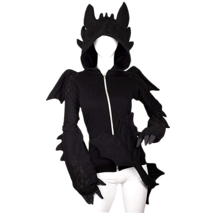 How To Train Your Dragon-Nightfury Toothless Dragon Hoodie Movie Cosplay Costume Tailor-Made[G1385]