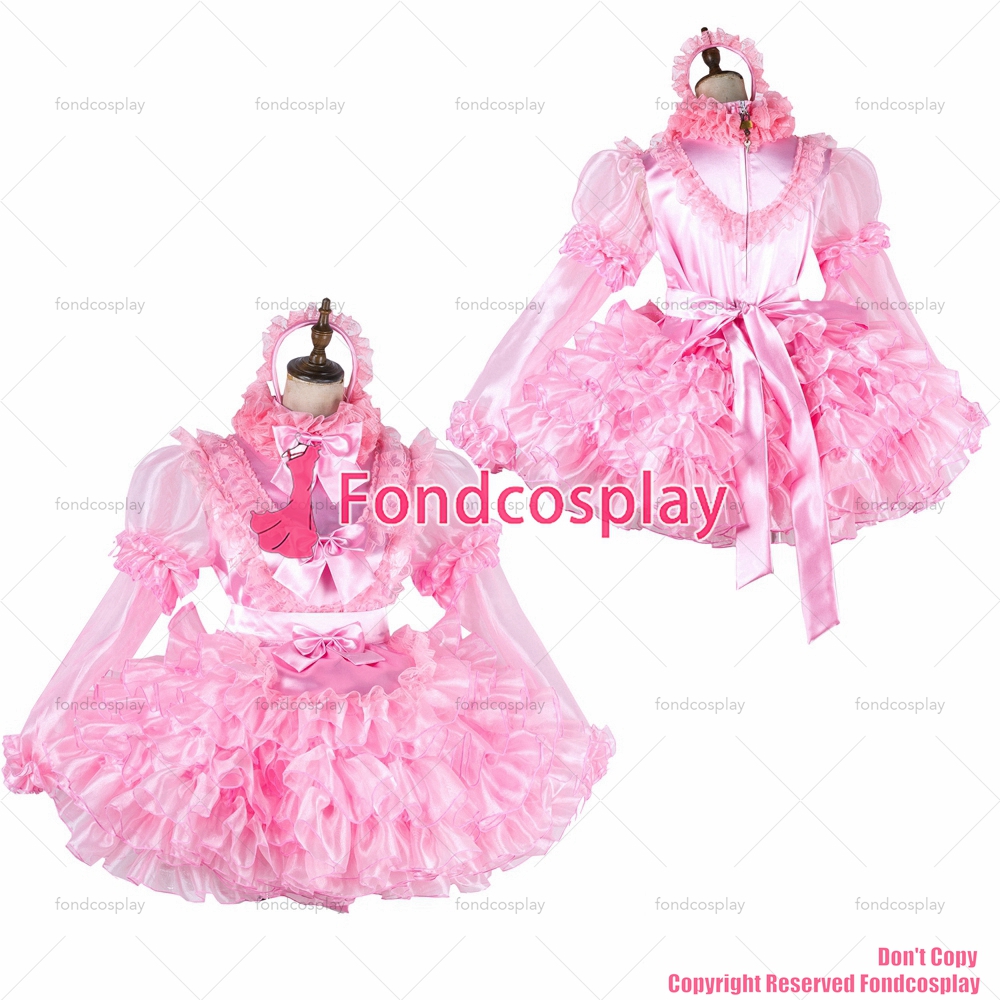 Lockable Blue Sissy Maid Organza Dress main image 1