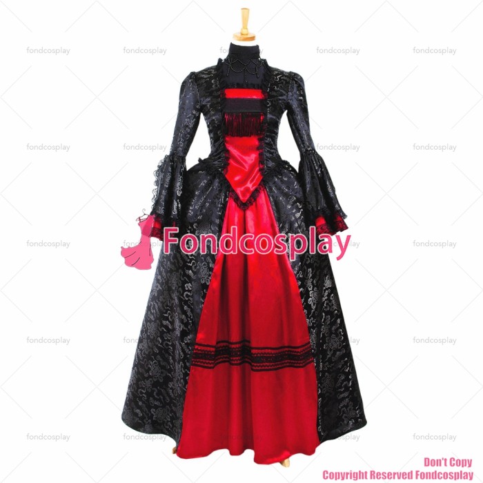 Elegant Gothic Punk Dress Medieval Gown Victorian Rococo Dress Cosplay Costume Custom-Made[G700]