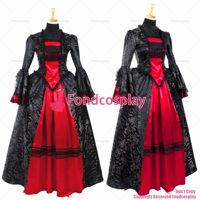 Elegant Gothic Punk Dress Medieval Gown Victorian Rococo Dress Cosplay Costume Custom-Made[G700]
