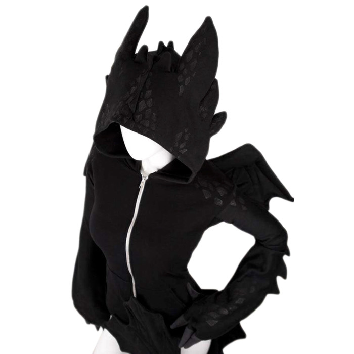 G1385 How To Train Your Dragon-Nightfury Toothless Dragon Hoodie Small size