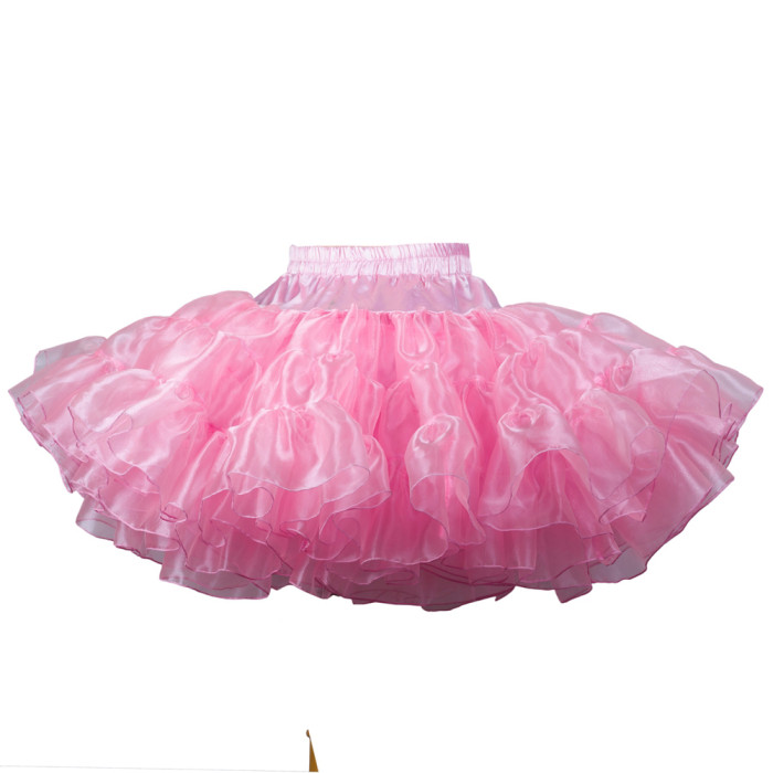 Pink Organza Sissy Maid Short Petticoat T11