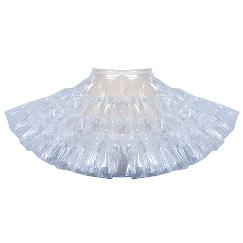 Clear PVC Sissy Maid Short Skirt G3909