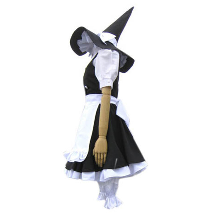 Black/White Cotton Touhou Project Marisa Kirisame Cosplay Costume CB009