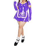 Anime Girls Nurse Dress Sexy Cosplay PVC Leather Lolita Nightdress Outfits Nurse Uniform Dress with Apron Party Stage Costumes