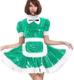24 Color PVC French Maid Sweet Mini Dress Waitress Cosplay Uniform