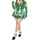 Anime Girls Nurse Dress Sexy Cosplay PVC Leather Lolita Nightdress Outfits Nurse Uniform Dress with Apron Party Stage Costumes