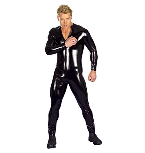 Men's Metallic Lycra Bodysuit Zentai Wet Look Bodysuit Jumpsuit
