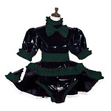 Lockable Sissy Maid Dress Plus Size Lolita PVC Maid Cosume with Bow PVC Crossdressing Fetish Wear Sissy Dress