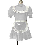 Women Sexy Lockable Sissy Maid Dress Transparent Plastic Costume Sweet Gothic Lolita Dresses Invisible Sexy Sissy Crossdresser