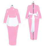 French Maid Lockable Dress Crossdressing for Men Plus Size Women Long Sleeves Bodycon Dresses Sissy Uniform Cosplay Tailor-made
