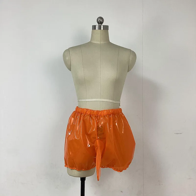PVC Sheer Men's Erotic Boxer Briefs Bikini Gay Wet Look Sexy Nightclub Erotic Panties with Testicles Penis Hole Panties 7XL
