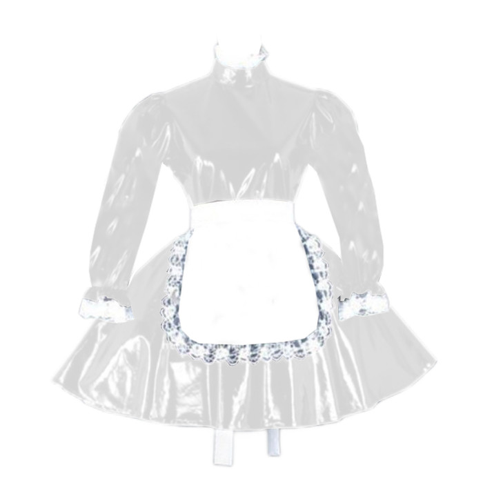 SISSY Lockable Dress Long Sleeve Lockable Panties with Lockable Neck PU Leather Lolita Maid Costumes japanese anime cosplay 7XL