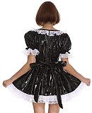 25 Color White Lace Splicing Maid Dress Lady PVC Lolita Mini Dress