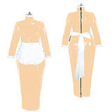 French Maid Lockable Dress Crossdressing for Men Plus Size Women Long Sleeves Bodycon Dresses Sissy Uniform Cosplay Tailor-made