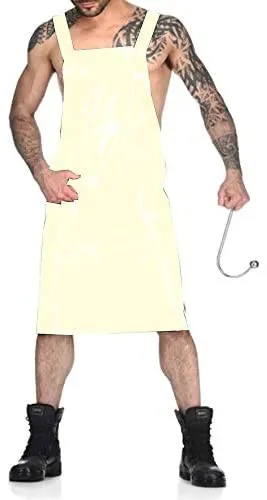 23 Colors Men Novelty Backless Strap Dress PVC Halloween Waiter Cosplay Uniform