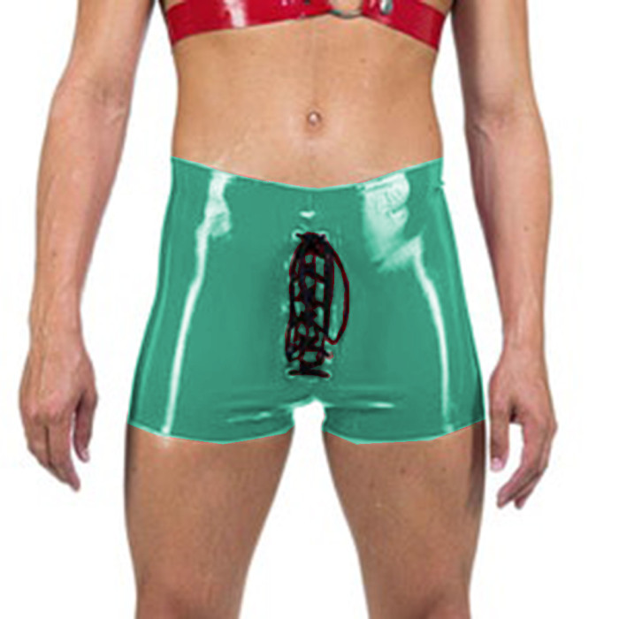 Sexy Men Shorts Glossy Vinyl PVC Leather Drawstring Skinny Short Pants Beach Sport Shorts Hip Hop Jazz Party Clubwear Casual 7XL