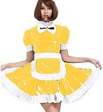 24 Color PVC French Maid Sweet Mini Dress Waitress Cosplay Uniform