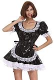 25 Color White Lace Splicing Maid Dress Lady PVC Lolita Mini Dress