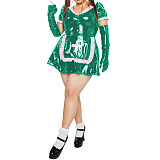 Anime Girls Nurse Dress Sexy Cosplay PVC Leather Lolita Nightdress Outfits Nurse Uniform Dress with Apron Party Stage Costumes