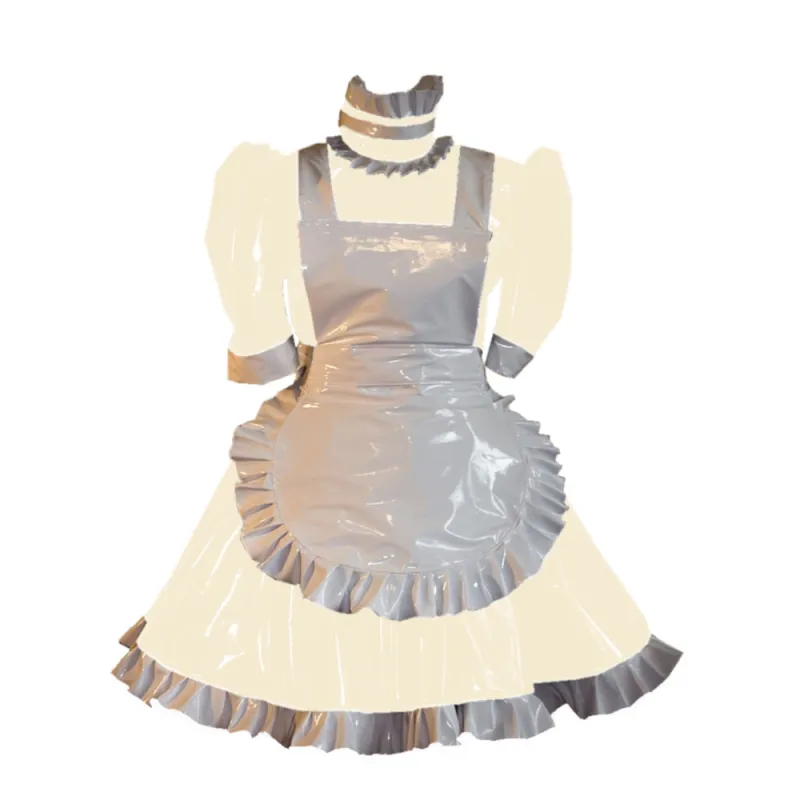 Adult Maid Costume Cute Short Puff Sleeve French Apron Anime Lolita Maid Dress Outfits Cosplay Costume Fancy Party Evening Dress